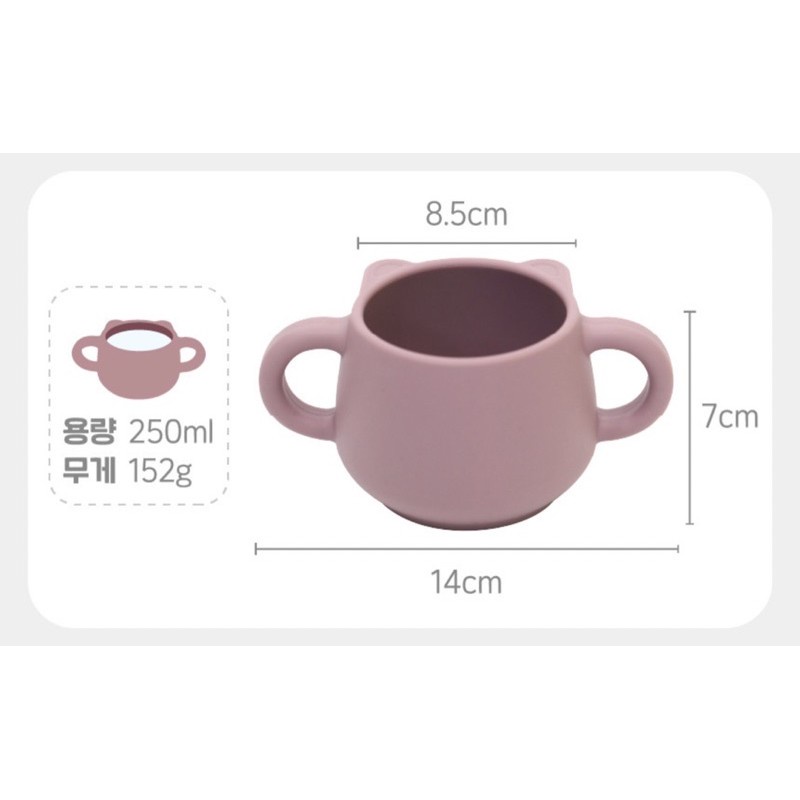 Cốc gấu silicon cao cấp chống đổ Bluemama Hàn Quốc