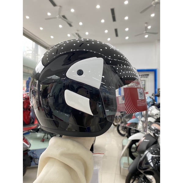 Mũ bảo hiểm Honda chính hãng 3/4 đầu màu đen mới 2023