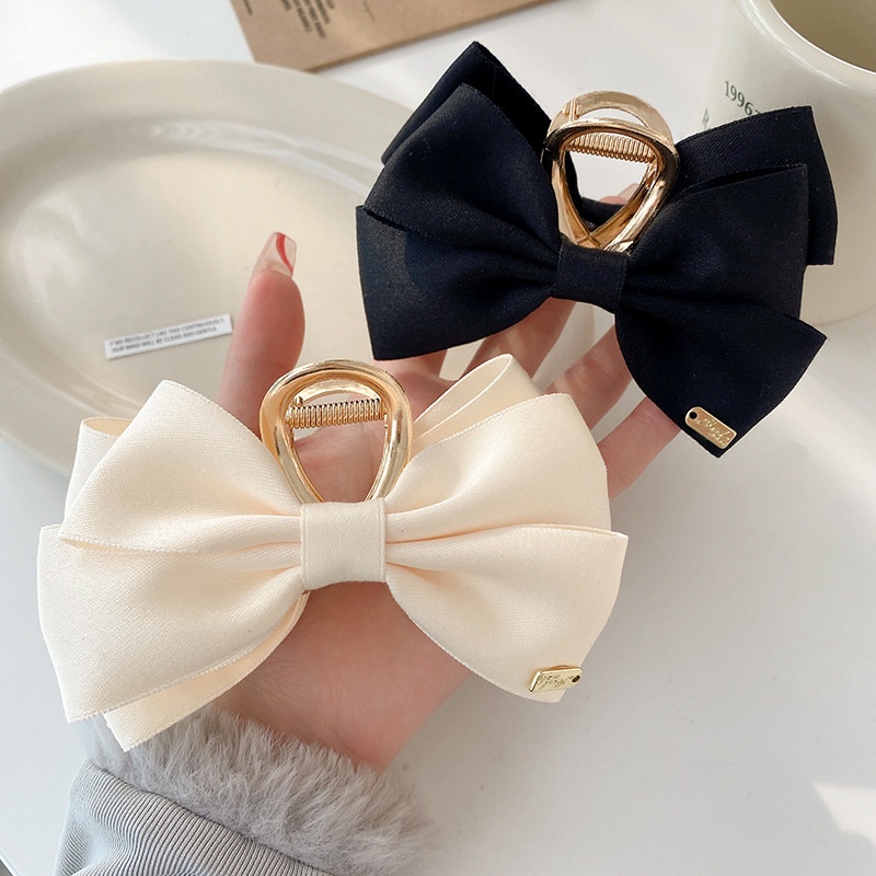 Kẹp Tóc Nơ Hoa Hồng Đen