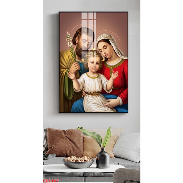 Tranh treo tường công giáo Thiên Chúa Giáo Tranh Công Giáo Chúa Giesu Đức Mẹ Maria - Trang trí Phòng Khách