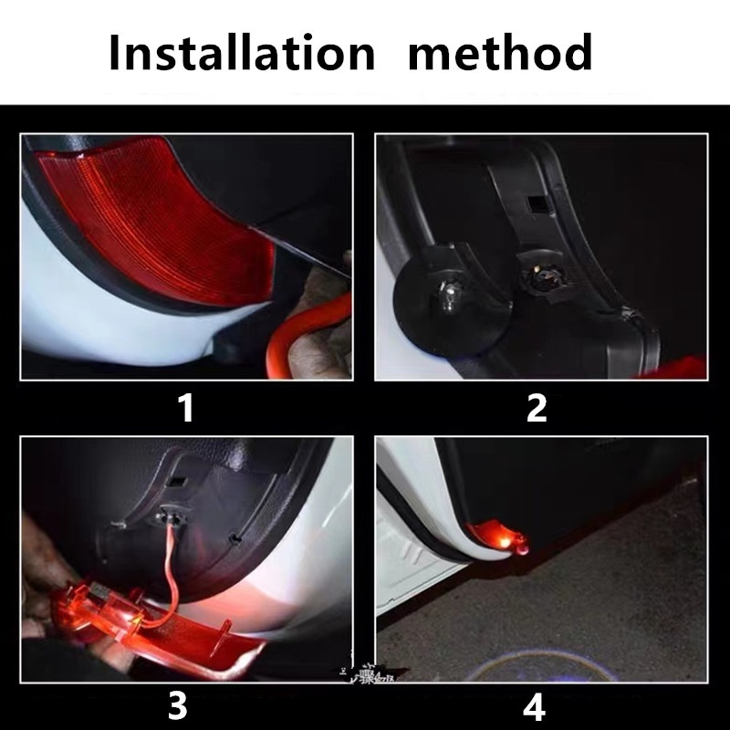 2 Đèn Led Chào Mừng Gắn Cửa Xe Hơi Cho Hyundai Santafe