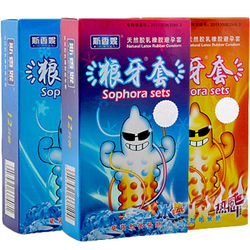 Bao cao su nam 12pcs g-spot cho các hạt lớn, bao cao su cảm giác cháy và băng