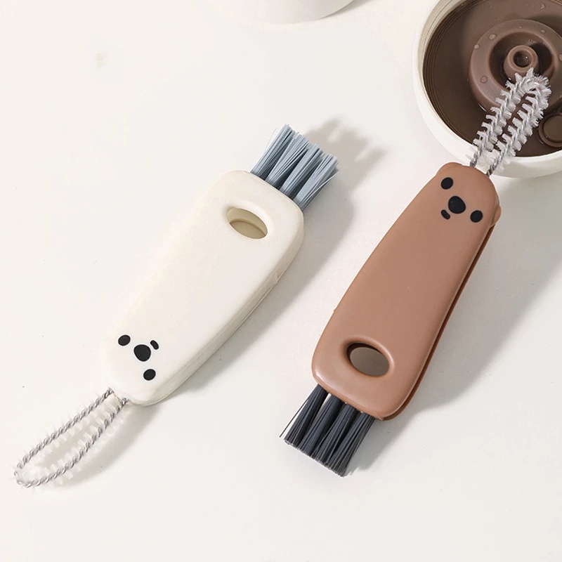 Cọ Vệ Sinh Cốc / Bình Nước / Bàn Phím / Ấm Trà Đa Năng 3 Trong 1 Hình Gấu Hoạt Hình Dễ Thương