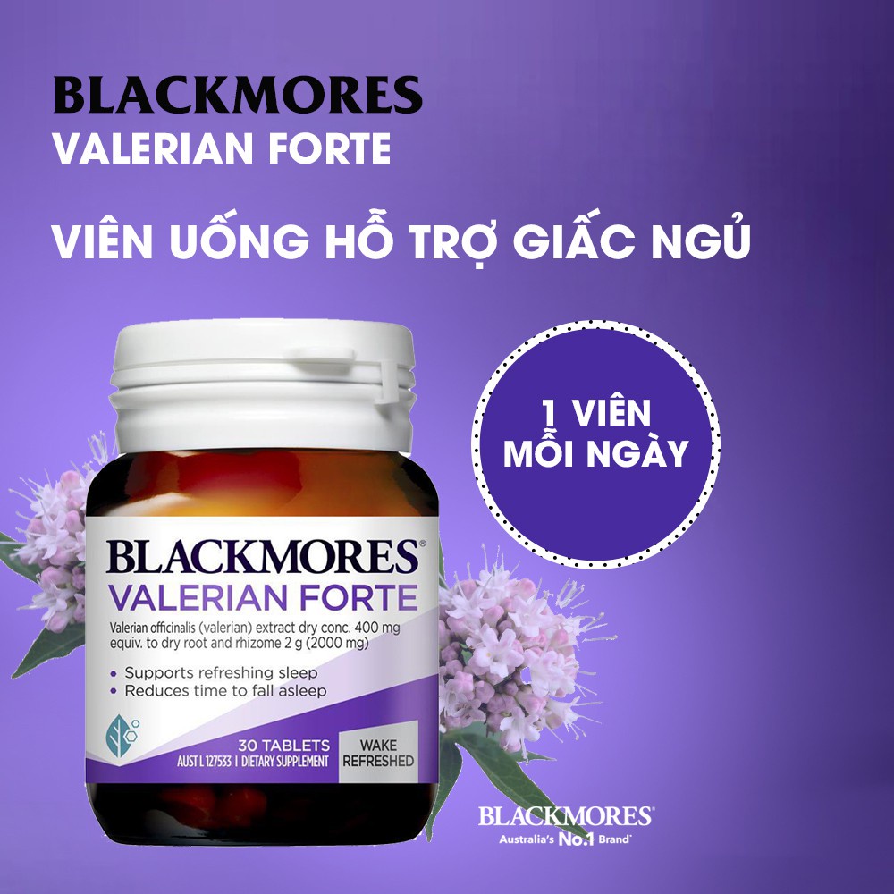 Viên uống hỗ trợ giấc ngủ Valerian Forte 2000mg Blackmores Úc 30 viên