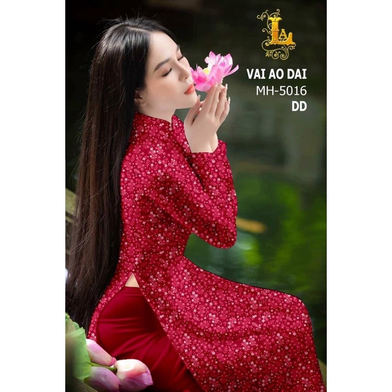 Vải may áo dài hoa nhí in 3D, mẫu trẻ trung hay trẻ trung mặc siêu đẹp tùy màu (vải nguyên bộ)