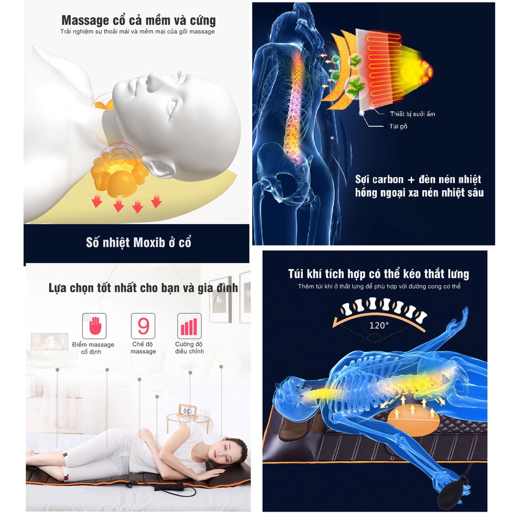 Nệm Massage Toàn Thân, Đệm Mát Xa Toàn Thân Thư Giãn N89