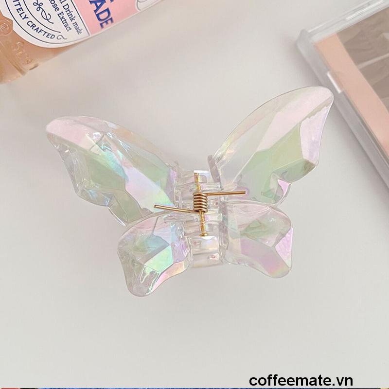 【coffeemate】⚡ Kẹp Tóc Càng Cua Cỡ Lớn Hình Bướm Màu Sáng Thời Trang Mùa Hè Hàn Quốc Cho Nữ