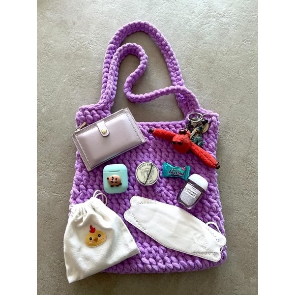Tote bag crochet - Túi tote móc len mềm mại handmade by Mếu Máo