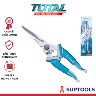 Kéo thợ điện 200mm total tht118871 kéo cắt mini 8 inch bằng thép không gỉ, lưỡi có răng