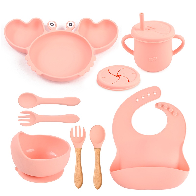 Bộ 8 Dụng Cụ Ăn Bằng silicone Cho Bé