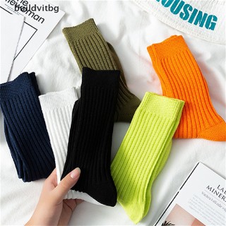 Vớ Cotton Dày Màu Sắc Trơn Vui Nhộn Phong Cách Thể Thao Đường Phố Cho Nam