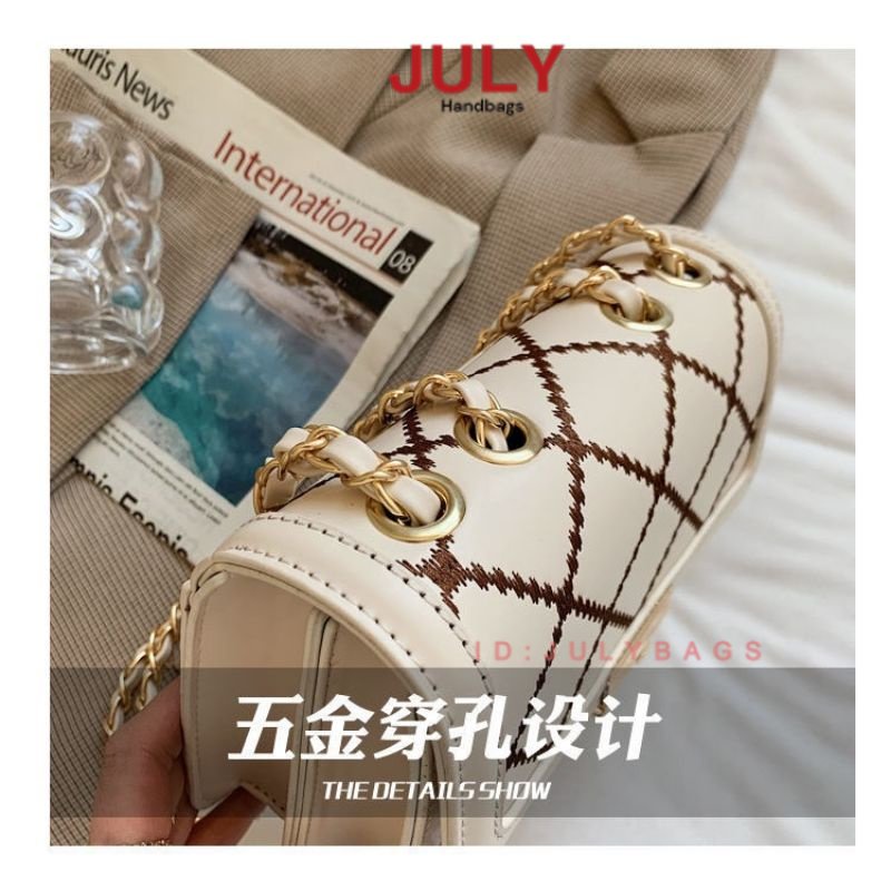 Túi xách nữ, túi đeo chéo nữ đeo vai da vân caro cá tính