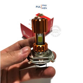 Đèn pha led chân H4 3 tim cho xe máy Wave Dream Sirius...