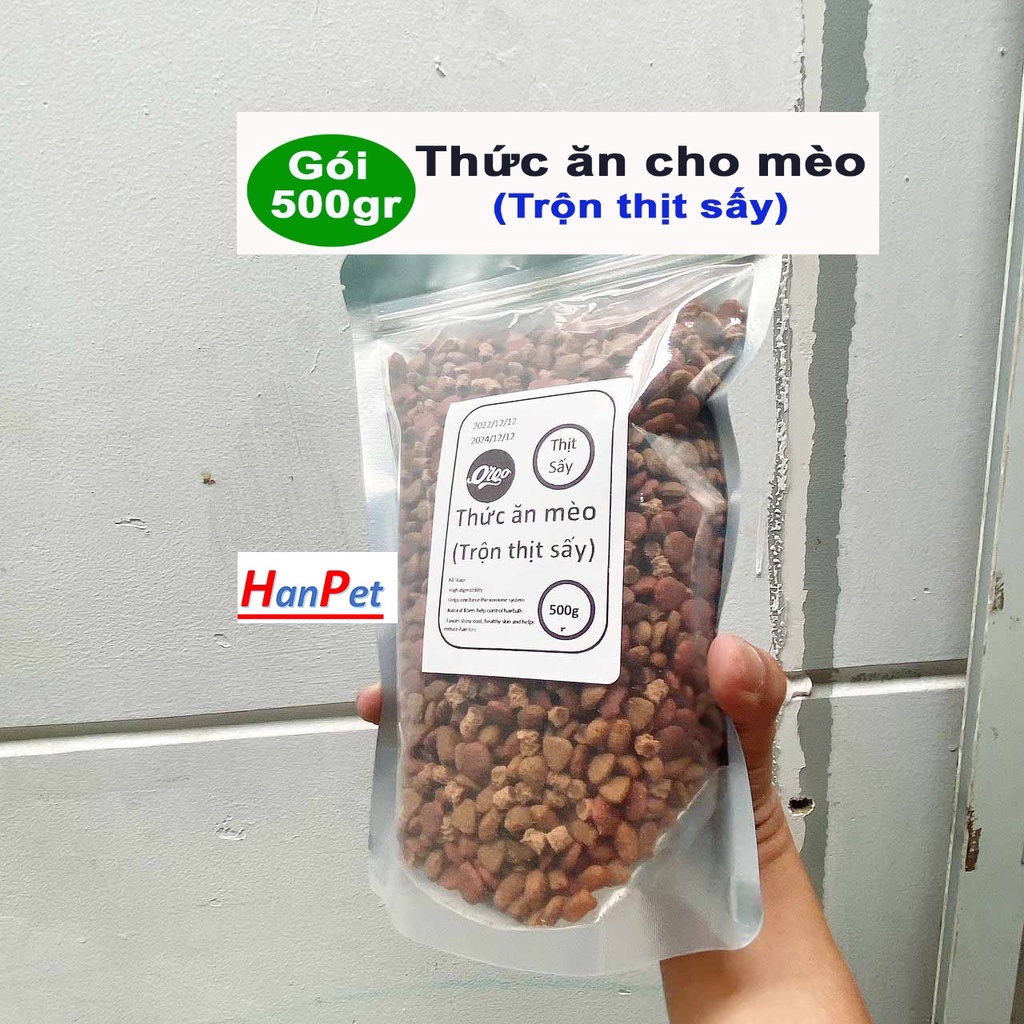 Orgo 500 trộn- Hạt cho mèo biếng ăn thức ăn trộn thịt sấy cat eye catsrang