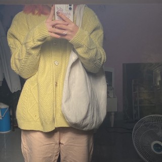 Pass áo len cardigan secondhand màu xanh pastel hàn quốc
