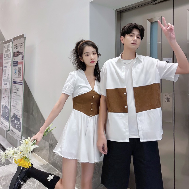 Set đồ đôi Couple Nam Nữ Cao Cấp phong cách Hàn Miamo MO020 (kèm ảnh thật)