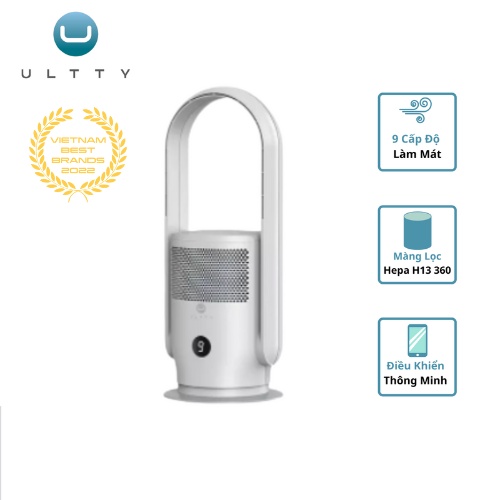 Máy Lọc Không Khí Và Làm Mát ULTTY SKJ-CR021 Dạng Quạt Không Cánh - Bộ Lọc Hepa H13 - Màu Trắng