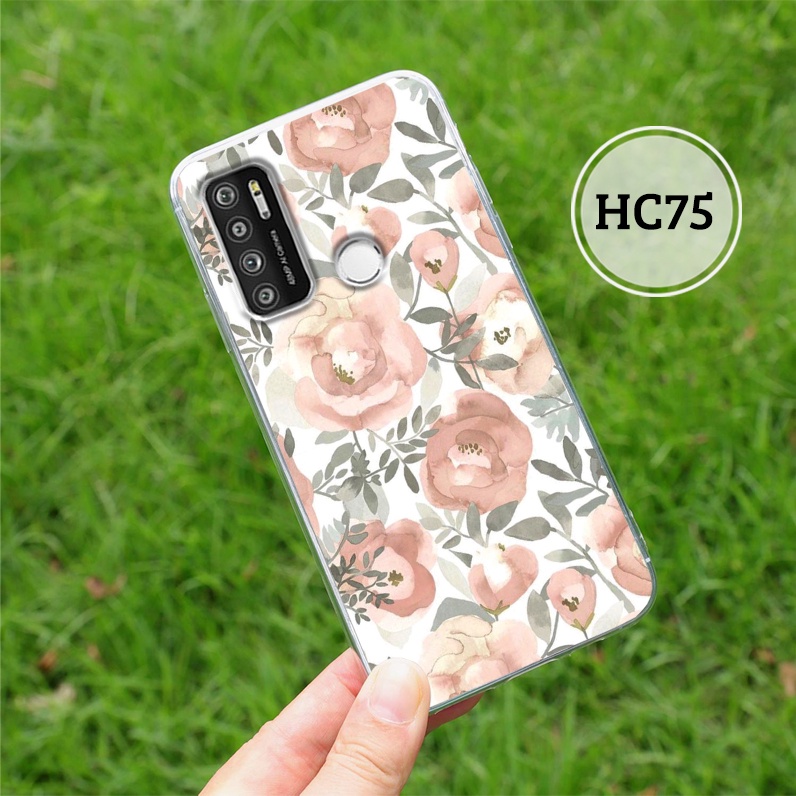 Ốp dẻo Vsmart dành cho Live 4 - Joy 4 in hình hoa mẫu đơn quý phái, hoa nhí nữ tính đơn giản bảo vệ camera.