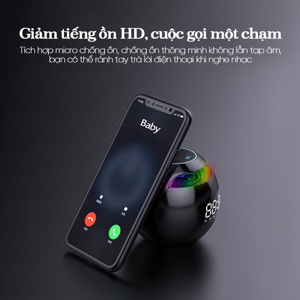 Loa Bluetooth Kiêm Đồng Hồ Báo Thức Sama G90S - Loa Bluetooth Siêu Bass Siêu Trầm Màn Hình Led Hiển Thị Giờ Và Pin