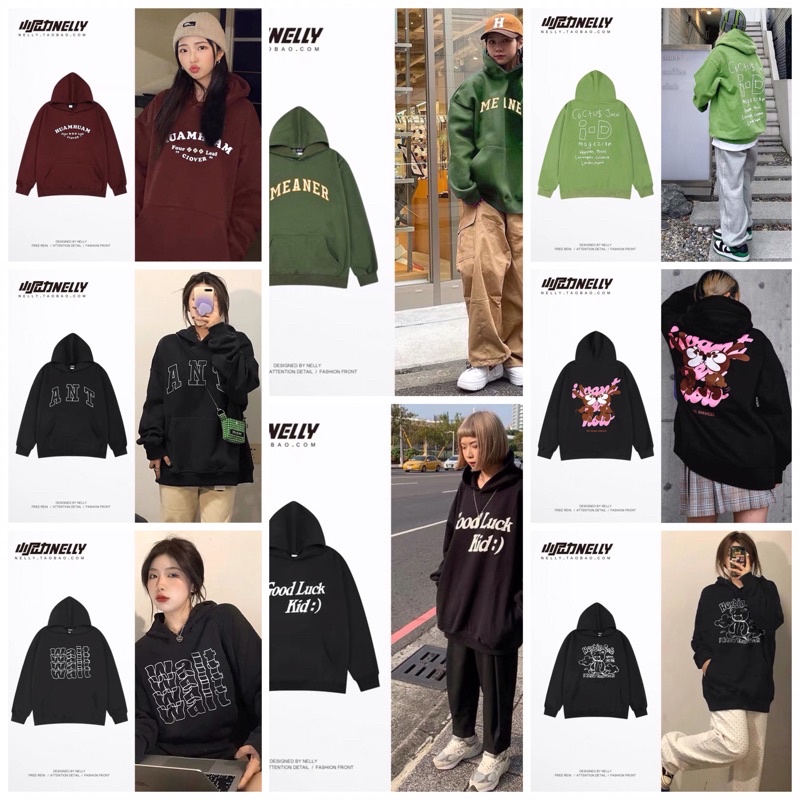 Áo hoodie và sweater nelly heybig sale (có sẵn) msl limited ten