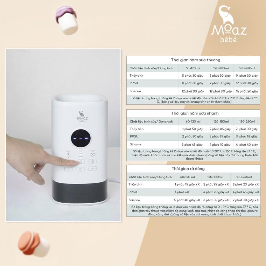 Máy hâm sữa thông minh siêu tốc Moaz Bébé MB033 Uni Baby