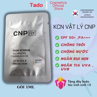 Kem chống nắng CNP RX Skin Screen Sunblock 1ml kem chống nắng vật lí , chống nước ,không nhờn dính mỏng nhẹ tự nhiên