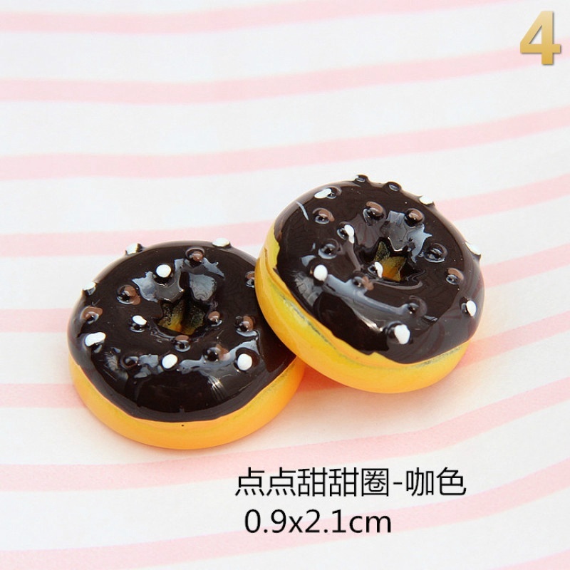 Set 10 Bánh Donut Bằng Resin Dễ Thương Dùng Trang Trí Sổ Tay
