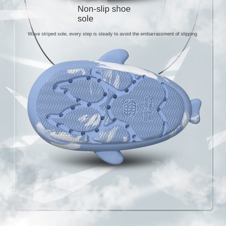 Dép Sandal Đế Dày Chống Trượt Hình Cá Mập Phong Cách Trung Hoa Dành Cho Trẻ Em