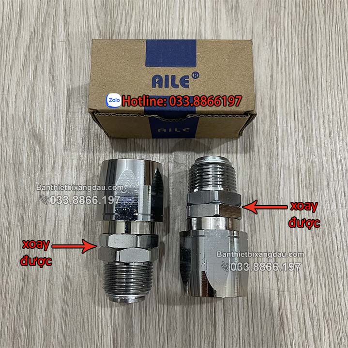 Khớp nối xoay cò bơm với dây bơm xăng dầu phi 27