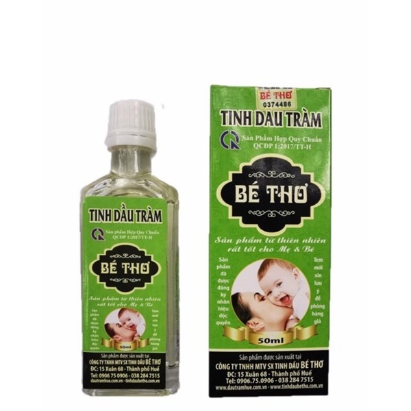 Tinh dầu tràm Bé Thơ lọ 50ml. Dầu tràm nguyên chất an toàn cho trẻ sơ sinh