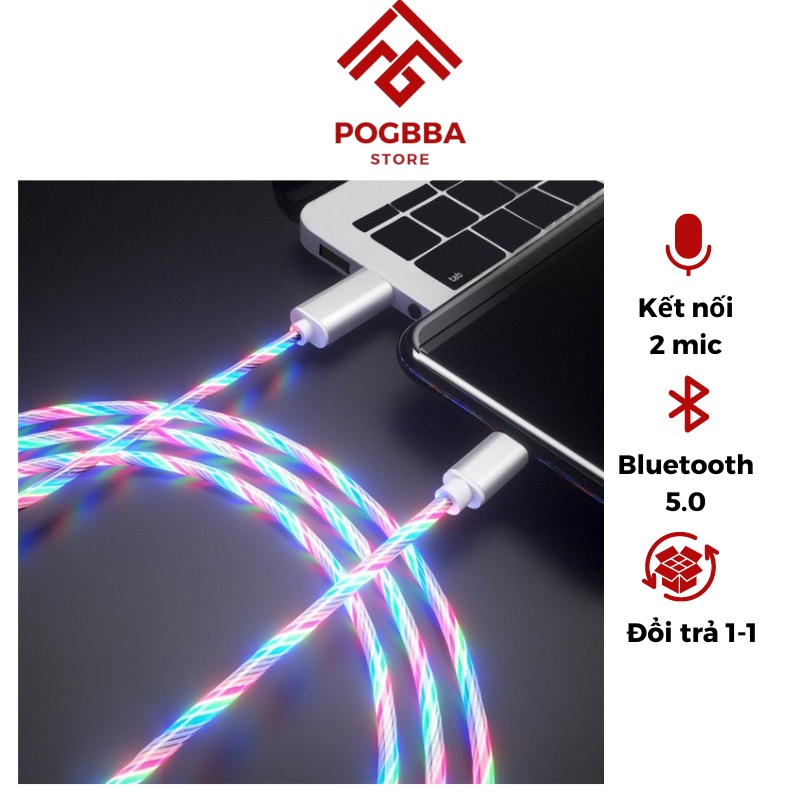 Dây cáp sạc type c lightning micro usb phát sáng 1 đầu 3 đầu sạc điện thoại có đèn led