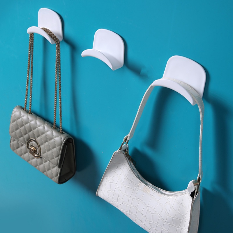 Giá Đỡ Treo Túi Xách / Mũ / Khăn Tắm Chịu Lực Mạnh Chống Thấm Nước Màu Trắng Tiết Kiệm Không Gian
