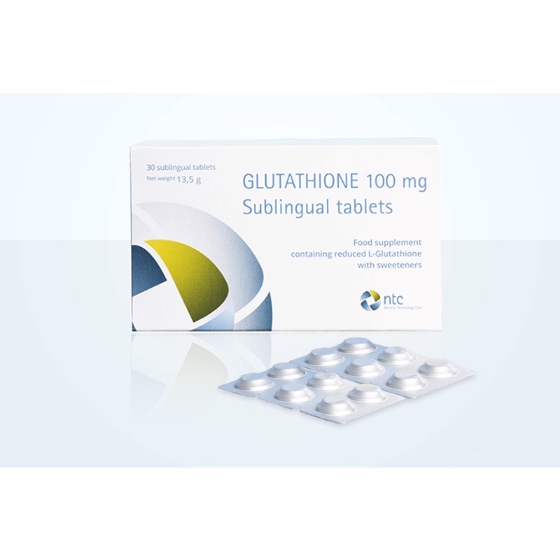 Viên ngậm hỗ trợ trắng da Glutathione 100mg NTC Italy