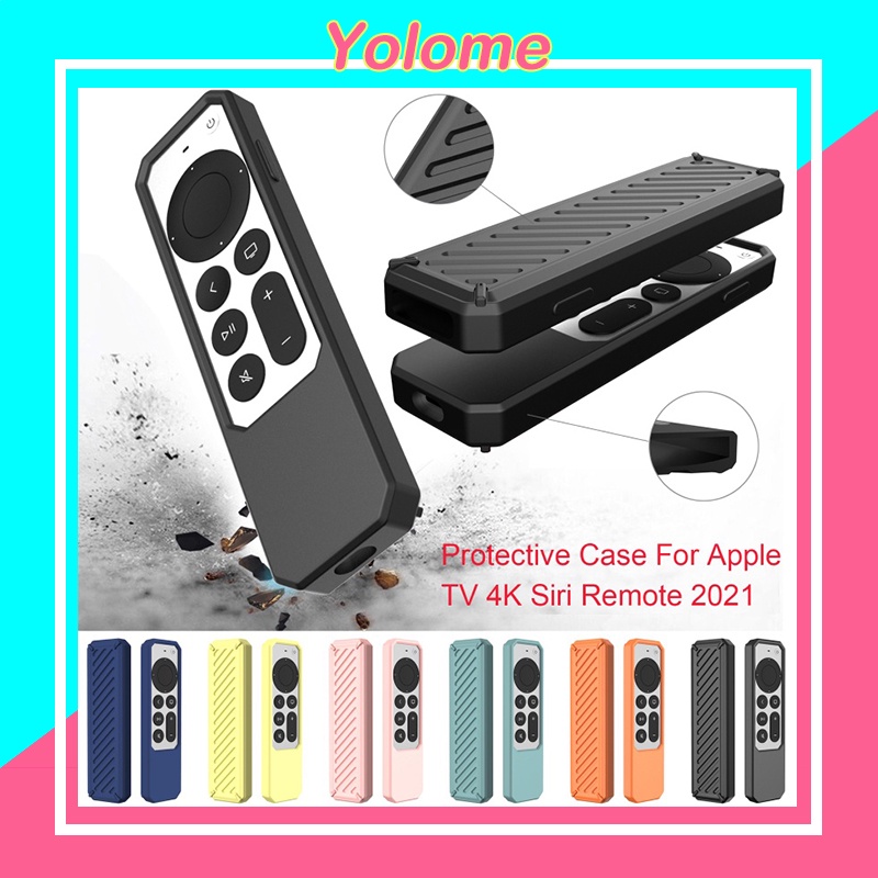 Ốp Silicone Mềm Bảo Vệ Điều Khiển Từ Xa Chống Sốc Chống Trượt Cho Apple TV 4K Siri Remote 2021