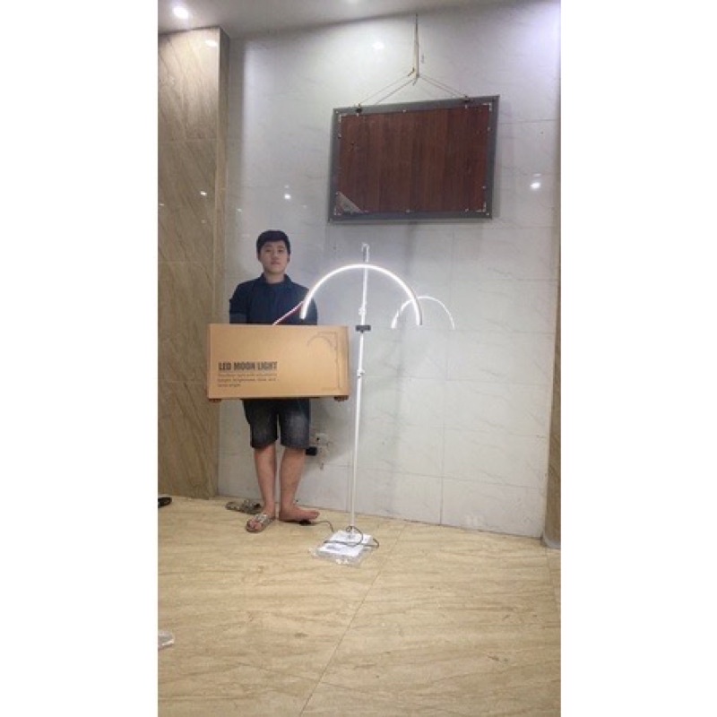 Đèn led spa livestream hình ảnh tăng chỉnh ánh sáng 3 màu - Đèn Bán Nguyệt