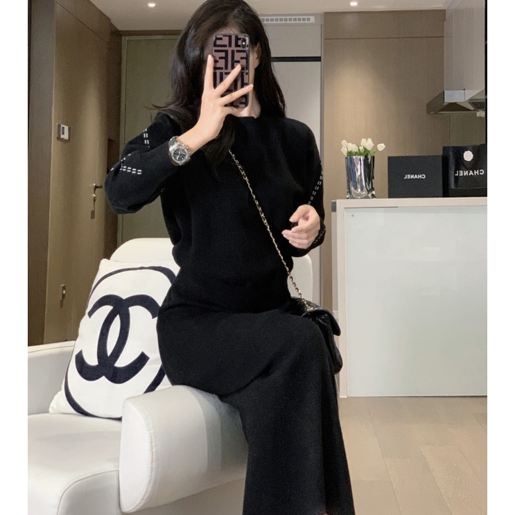 Bộ Áo Sweater Phối Chân Váy Kiểu Pháp Thời Trang Thu Đông 2023 Cho Nữ