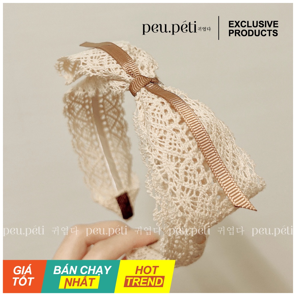 Turban hoặc Bờm Ren màu vintage cho bé thiết kế style Korea- peu.péti  🤎