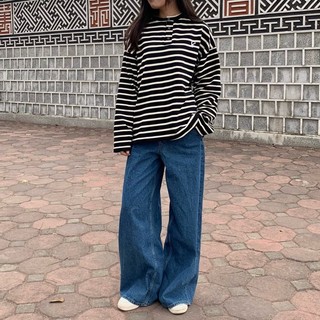 KIM - Áo nỉ kẻ đen trắng - Striped Sweaters
