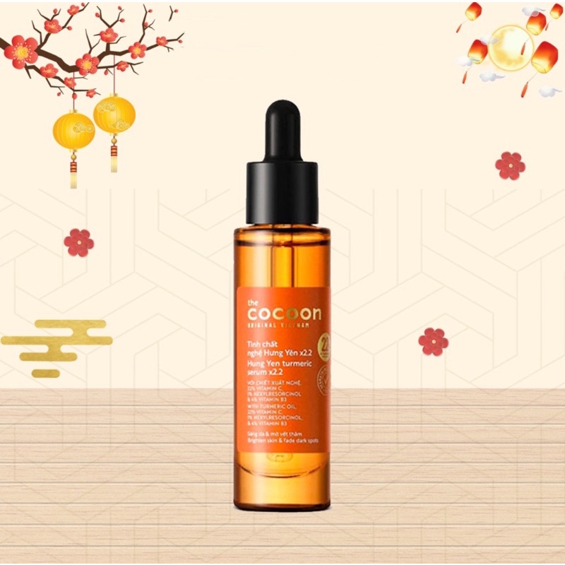 Tinh chất nghệ Hưng Yên x2.2 (serum) với 22% vitamin C sáng da chuyên sâu &amp; mờ vết thâm Cocoon 30ml