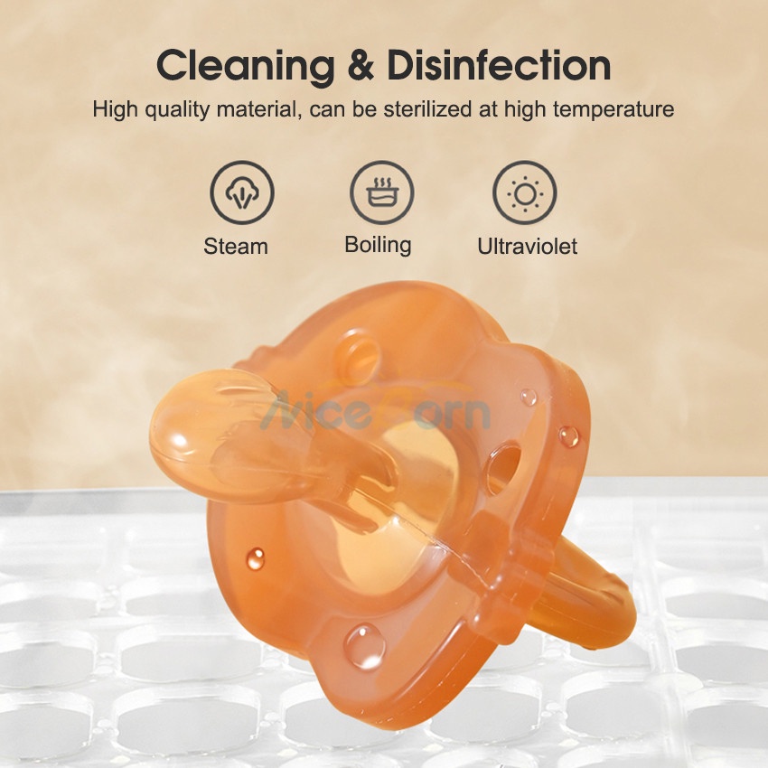 Niceborn Núm Ti Giả Ngậm Mọc Răng Bằng Silicon Mềm Kèm Hộp Đựng Kẹp Tiện Dụng Cho Bé Sơ Sinh