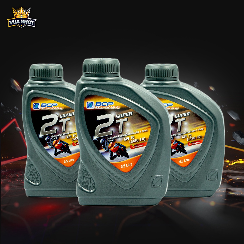 Combo 3 Chai Nhớt 2 Thì Xipo, Nhớt Thơm Xe 2T BCP Thái Lan API TC, JASO FD, ISO-L-EGD, TISI 500mL