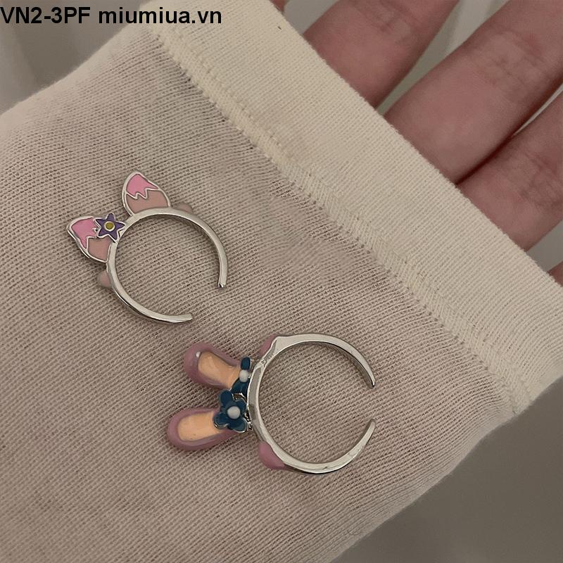 Nhẫn Hở Hình Tai Thỏ Hoạt Hình Đáng Yêu Trang sức Thời trang Cá Tính Hàn Quốc