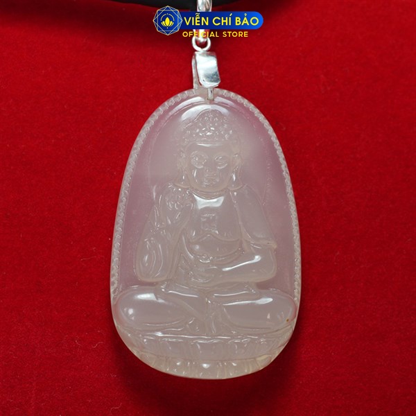Mặt dây chuyền đá phong thủy nam nữ phật A Di Đà đá - Trắng thời trang phụ kiện trang sức Viễn Chí Bảo M200150