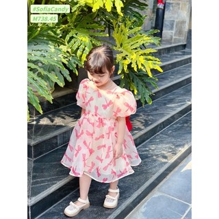 Đầm công chúa họa tiết chuồn chuồn nơ to