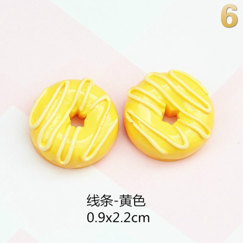 Set 10 Bánh Donut Bằng Resin Dễ Thương Dùng Trang Trí Sổ Tay