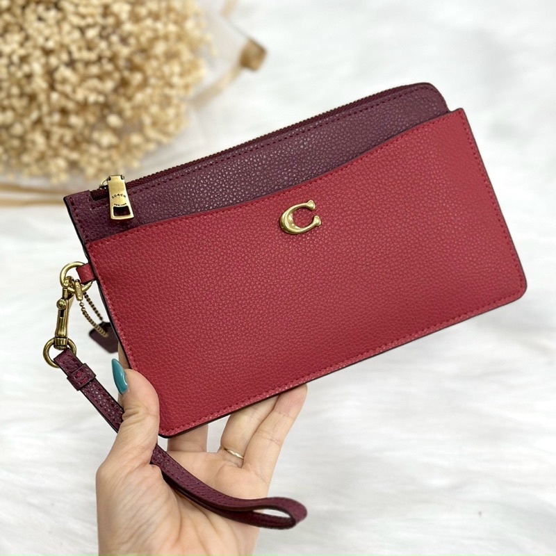 📛RẺ VÔ ĐỊCH📛VÍ COAH L ZIP WRISTLET NỮ MỎNG SIÊU XINH