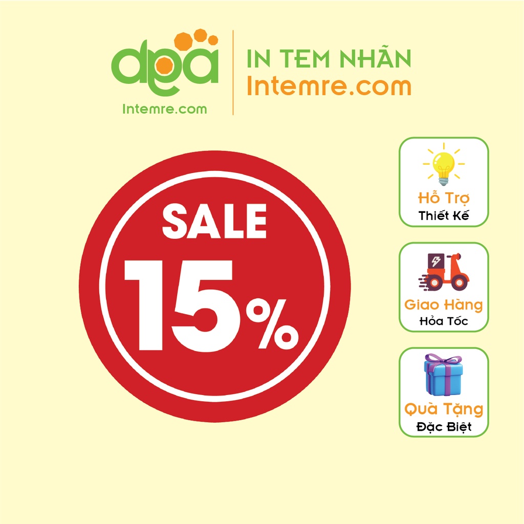 Sẵn 100 Tem Nhãn Giấy, Decal Dán Intemre.com, Giảm Giá, Khuyến Mãi Sale - Kt: 3cm