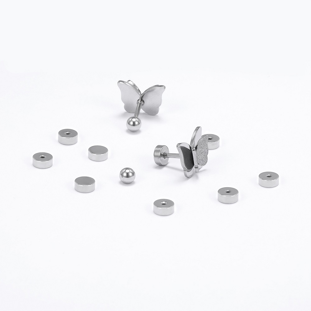 1 Bộ Khuyên Xỏ Cơ Thể Chất Liệu Thép Không Gỉ Nhiều Màu Sắc 1.2 / 1.6mm