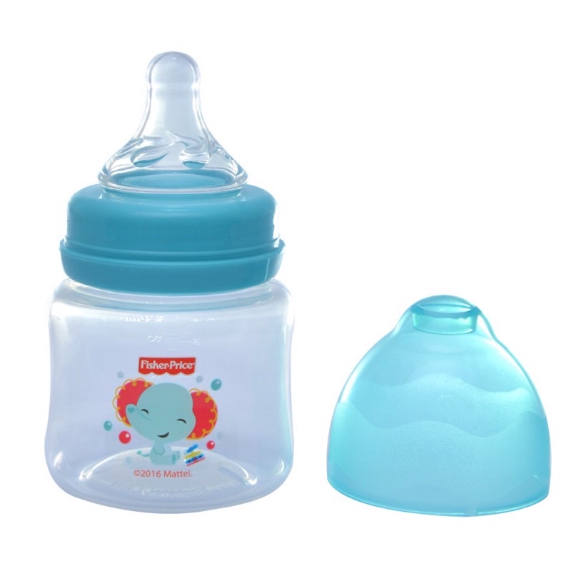 Bình sữa cổ rộng 125ml núm silicone mềm Fisher Price upass