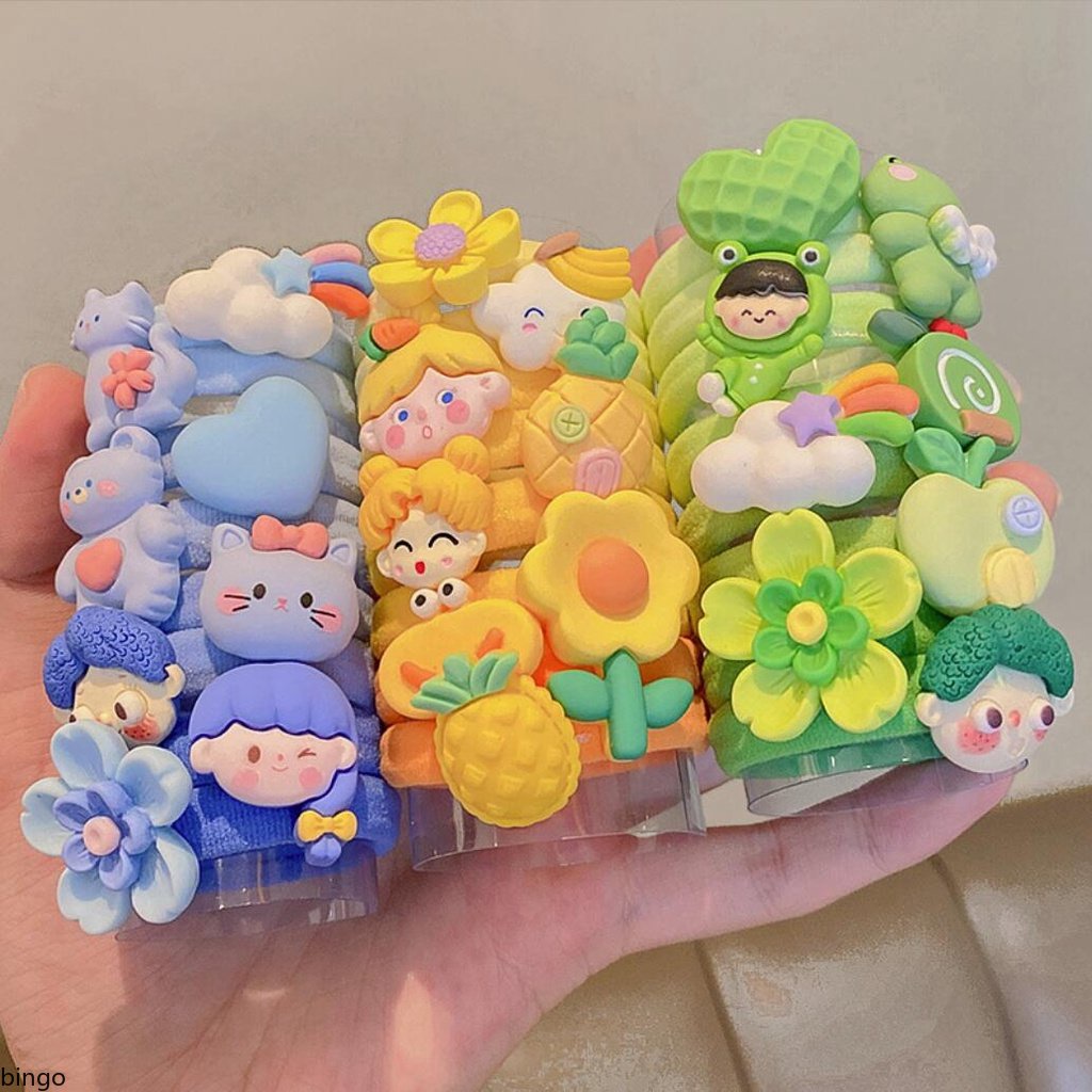 Set 8 Dây Buộc Tóc Co Giãn Dễ Thương Cho Bé Gái